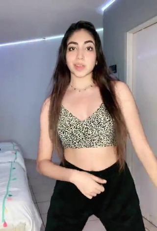 1. Beautiful Rosalinda Salinas in Sexy Leopard Crop Top