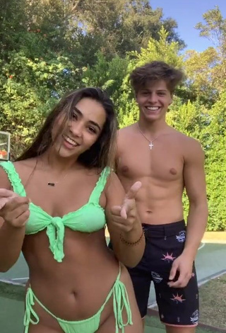 Sienna Mae Gomez Looks Alluring in Green Bikini