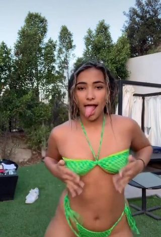 3. Sienna Mae Gomez Shows Sexy Green Bikini