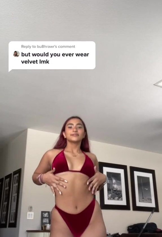 1. Sienna Mae Gomez in Cute Red Bikini