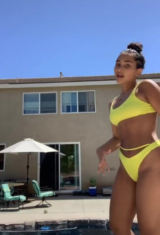 1. Sienna Mae Gomez Looks Dazzling in Yellow Bikini