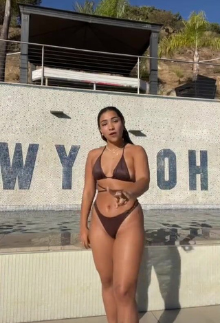 3. Sienna Mae Gomez in Brown Bikini