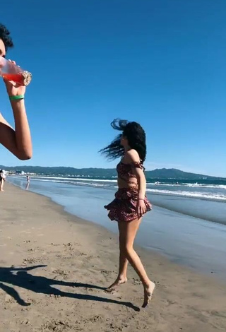 1. Cute Sofia Mata in Crop Top at the Beach