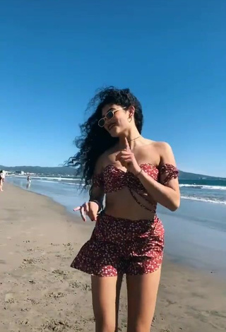 Cute Sofia Mata in Crop Top at the Beach