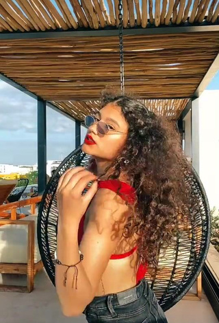 1. Erotic Sofia Mata in Red Bikini Top