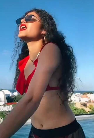 1. Hot Sofia Mata in Red Bikini Top