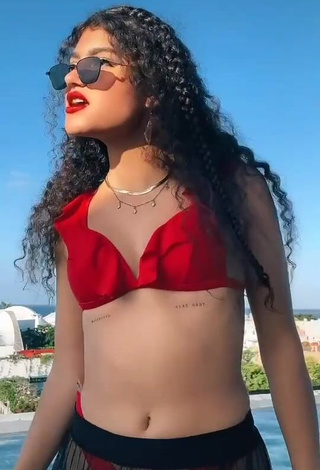 Hot Sofia Mata in Red Bikini Top