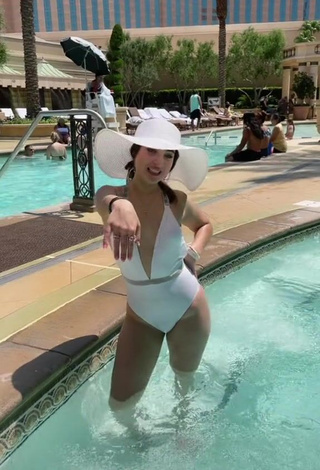 1. Erotic Sophia Talamas in White Swimsuit at the Swimming Pool