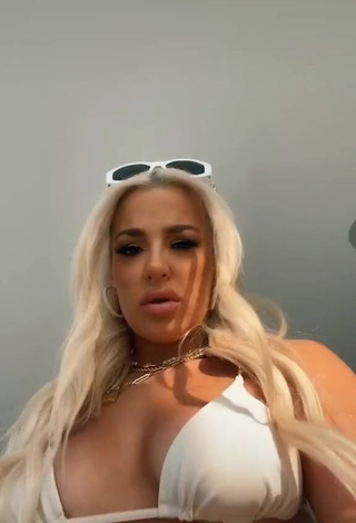 Captivating Tana Mongeau in White Bikini Top