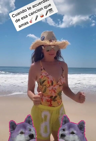 1. Erotic Thalia Shows Cleavage at the Beach