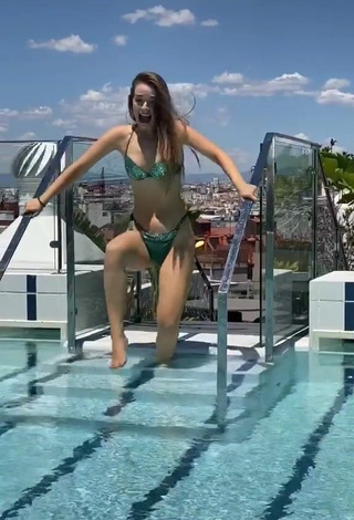 Hottest Aitana & Paula Etxeberria in Green Bikini at the Swimming Pool