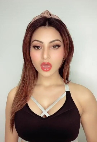 1. Irresistible Urvashi Rautela in Black Crop Top