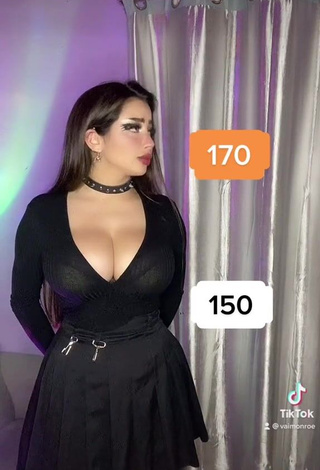 2. Hot Vai Monroe Shows Cleavage in Black Dress