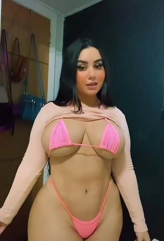 Alluring Victoria Matosa in Erotic Pink Bikini (Underboob)