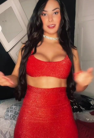 1. Irresistible Victoria Matosa Shows Cleavage in Red Crop Top