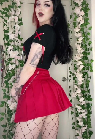 1. Erotic Caroline Carr in Red Skirt