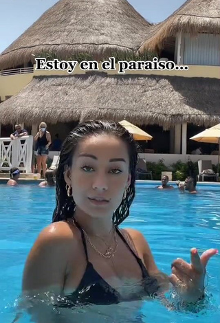 Sweetie Marina Riverss in Black Bikini Top at the Swimming Pool