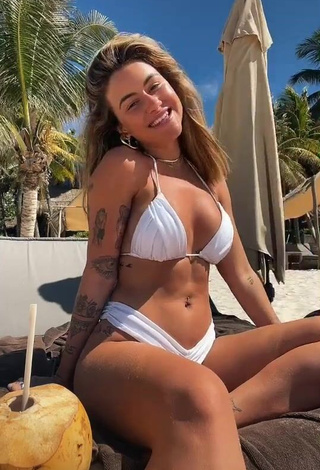 1. Abril Cols Looks Hot in White Bikini at the Beach