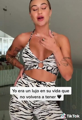 3. Sexy Abril Cols Shows Cleavage in Zebra Crop Top