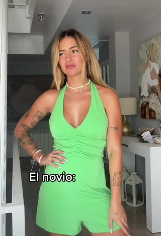 1. Erotic Abril Cols in Green Overall