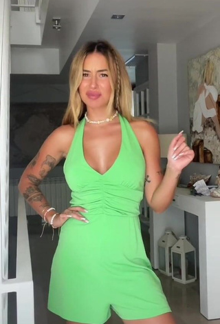 3. Erotic Abril Cols in Green Overall