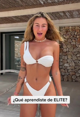 Abril Cols Shows Cleavage in Erotic White Bikini