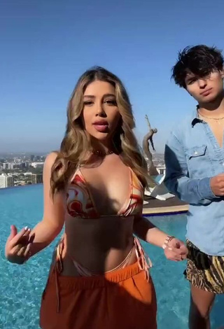 Seductive Amanda Díaz in Bikini Top at the Pool