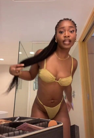 Hottie Angel Ogbonna in Golden Bikini