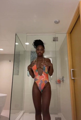 1. Erotic Angel Ogbonna Shows Cleavage in Swimsuit