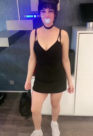 3. Erotic Ani Ani in Black Dress and Bouncing Boobs