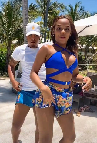 3. Irresistible Ashley Montero in Blue Bikini Top