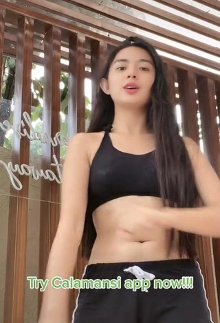 Erotic Ashy Amadure in Black Crop Top