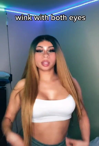 1. Beautiful BbygShai Shows Cleavage in Sexy White Crop Top