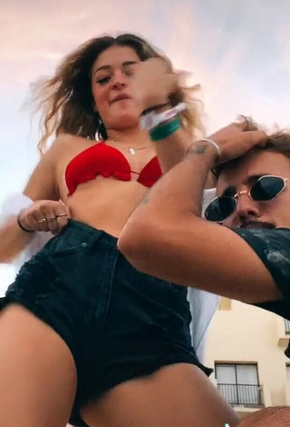 3. Sexy Carlota Madrigal in Red Bikini Top