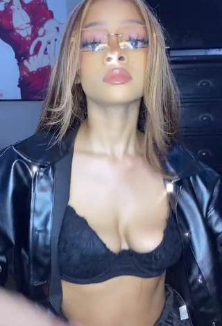 1. Irresistible Caeli Shows Cleavage in Black Bra