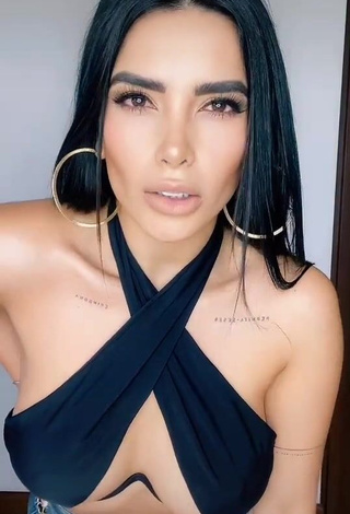 Erotic Dania Méndez in Black Bikini Top (Underboob)