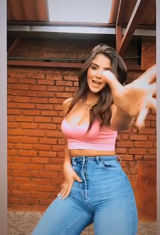 2. Irresistible Dayanara Peralta in Pink Crop Top