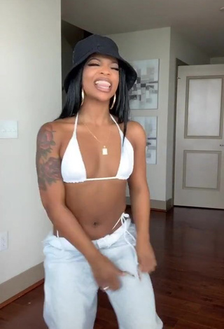 3. Irresistible De'arra Taylor in White Bikini